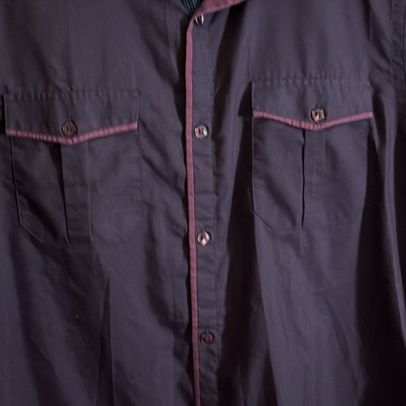 Purple western style button down shirt l2 - Picture 2 of 4